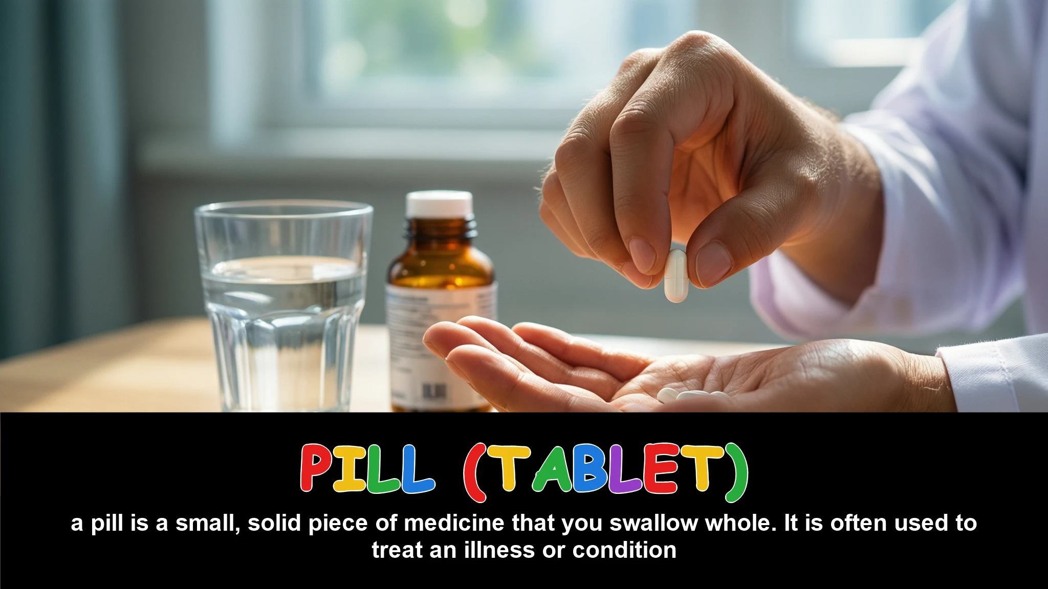 English Illustration for pill (tablet)